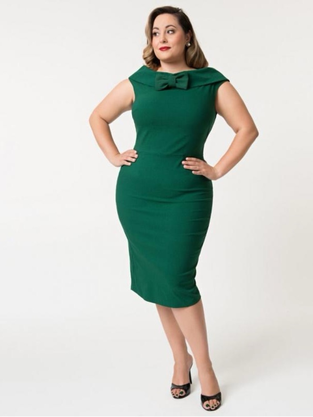 Barbie x Unique Vintage 1960’s Style Green Sheath Dress